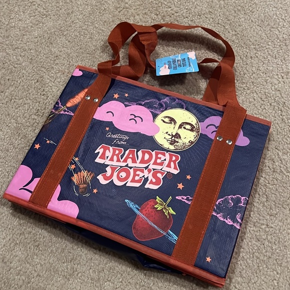 NWT Trader Joe’s Stand-Up Collapsible Grocery Tote Bag - Picture 5 of 6